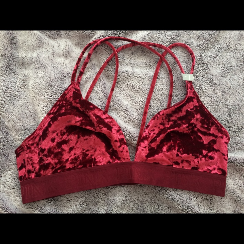 Velvet triangle bralette